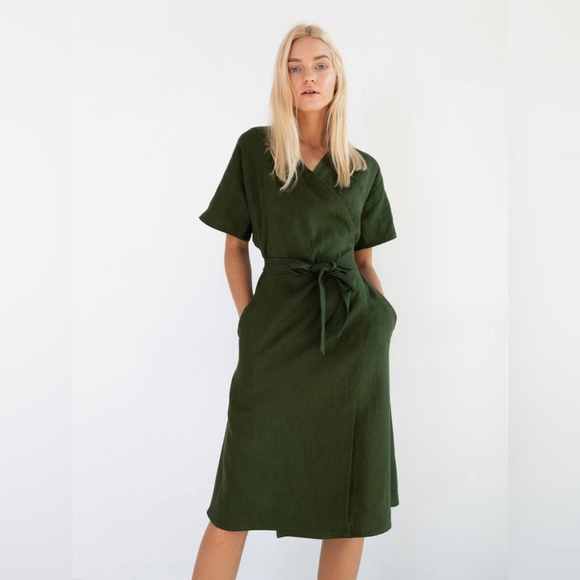 love and confuse Dresses & Skirts - Love & Confuse Linen Wrap Kimono Inspired Summer Dress